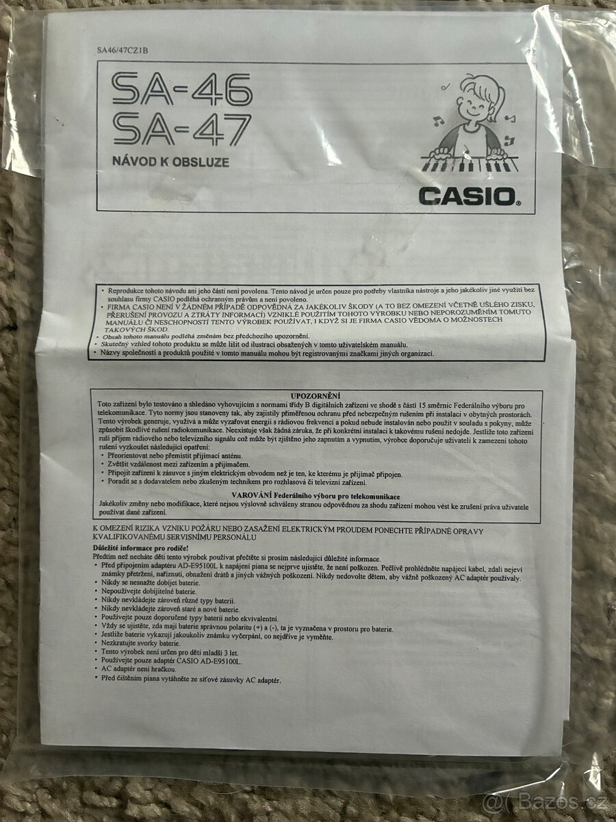 Klávesy Casio SA-47 - 6
