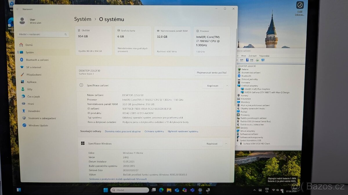 TABLET/NOTEBOOK Microsoft Surface Book 3 i7 32/1TB GTX1660 - 6