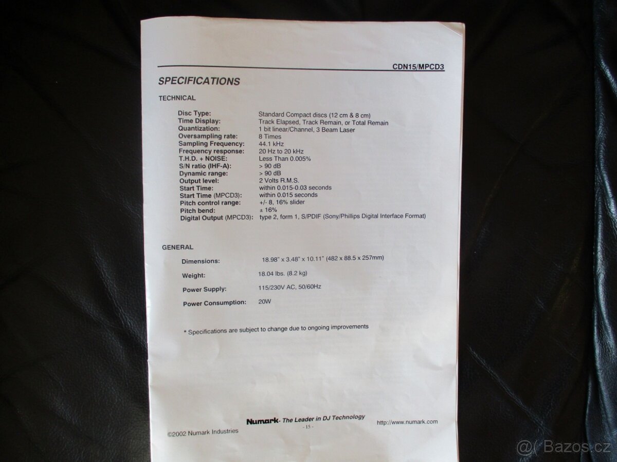 NUMARK CDN15/MPCD3 PROF.CD PLAYERS - 6