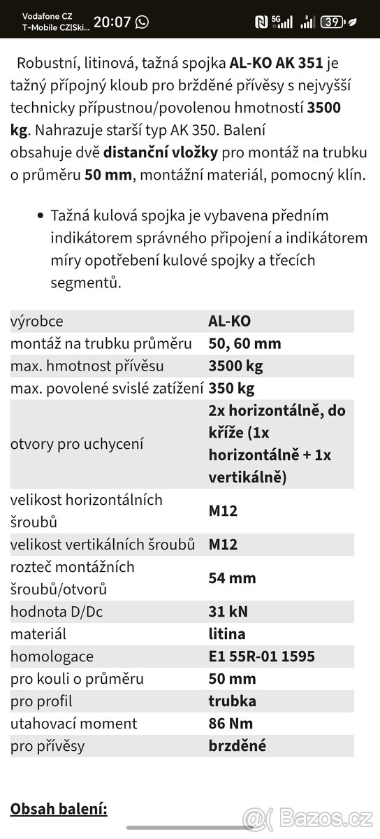AL-KO tažná spojka profi AK 351 - 6