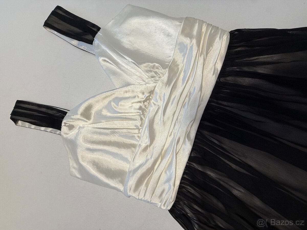 Plesové šaty, bílo-černé, velikost 38-40 - 6