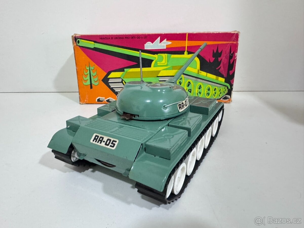 ITES - stará hračka - plechový tank T-54 s krabici - 6