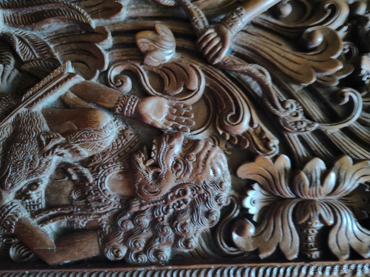 2 Drevené panely Rámájany z Bali - 6