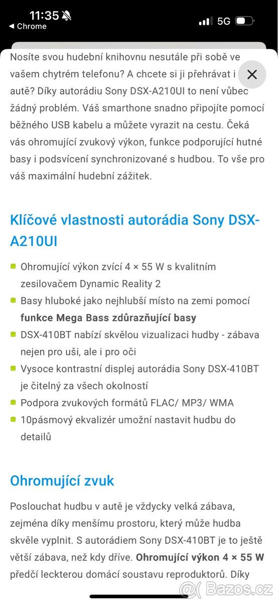 Autorádio Sony DSX A210UI - 6