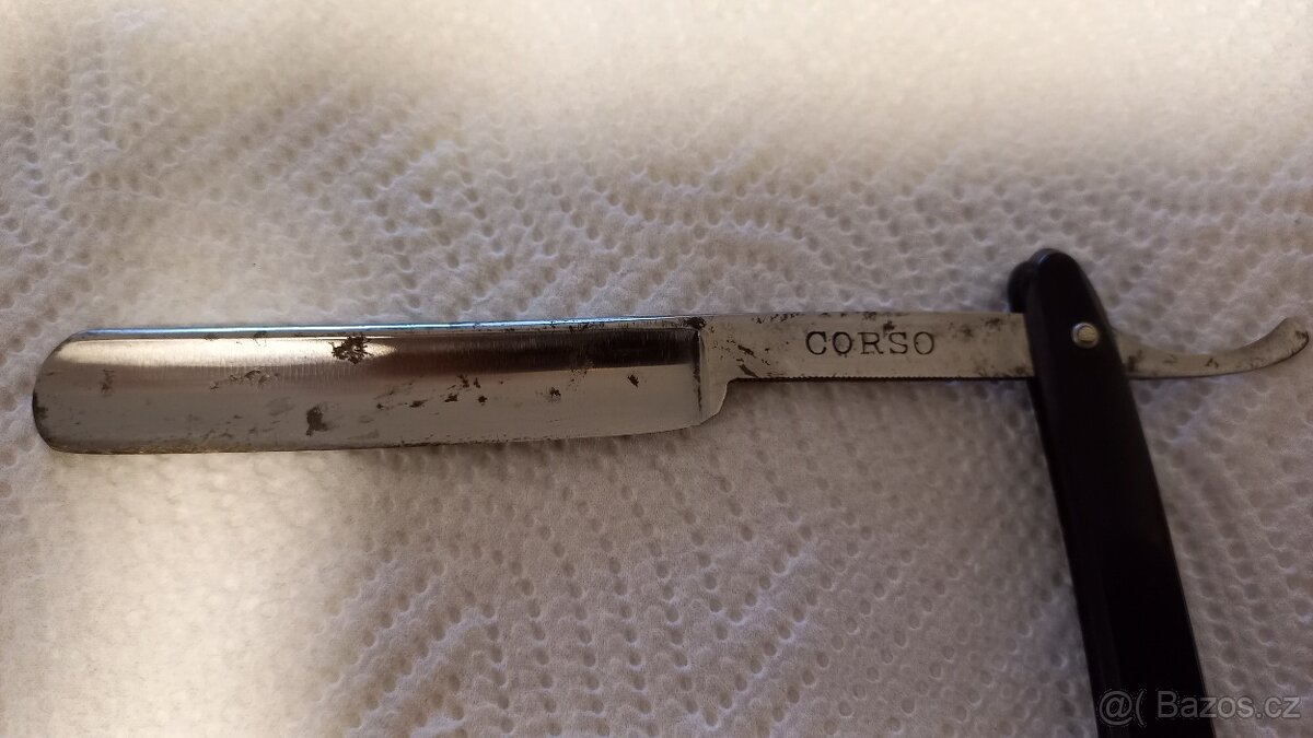 Starožitná břitva včetně pouzdra a brousku - 6