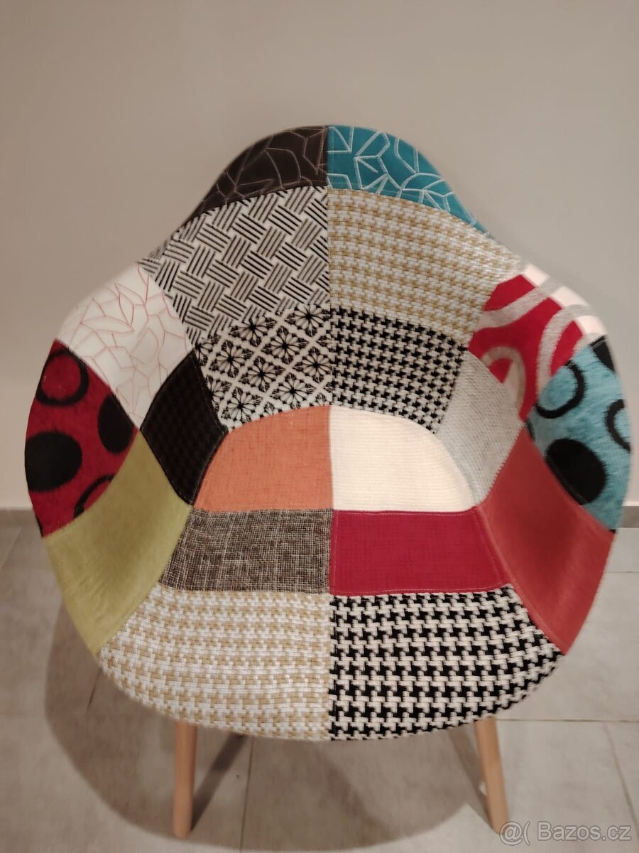 Nové židle/křesílka patchwork za super cenu - 6