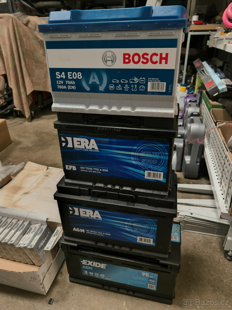Autobaterie 80ah AGM nová 12V ERA, EXIDE, Bosch - 6
