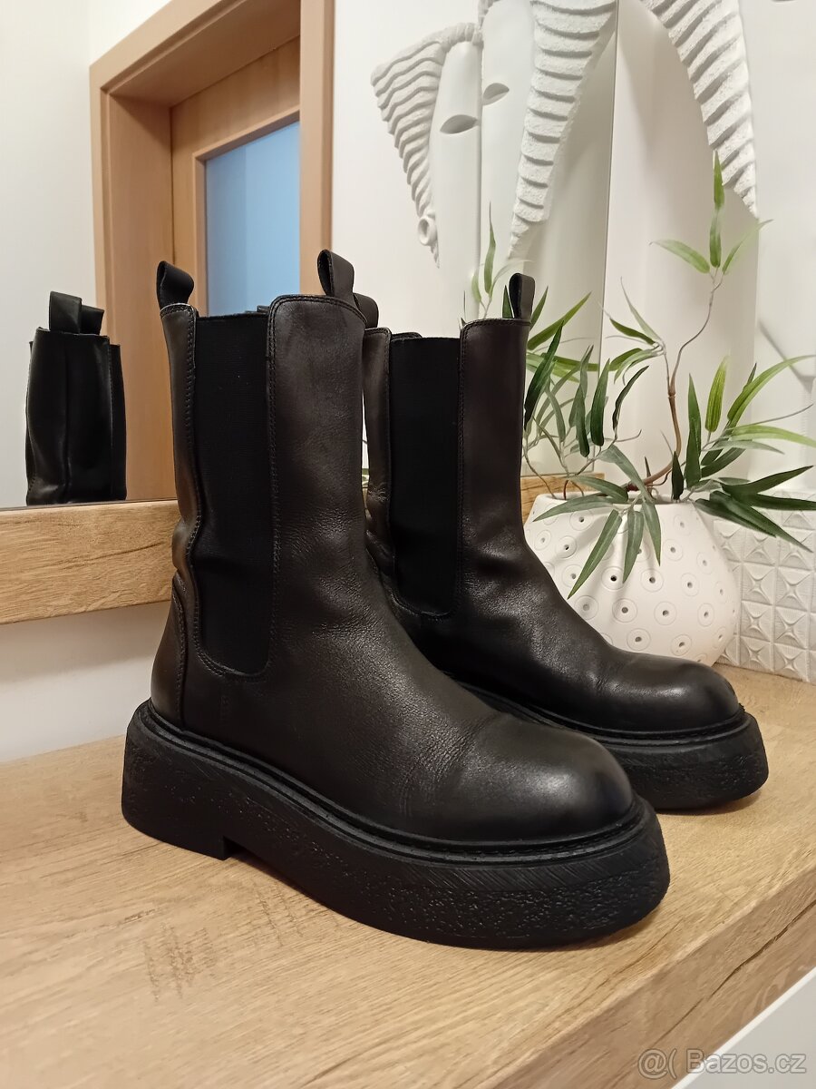 Badura dámské chelsea polokozačky vel. 39 kožené - 6