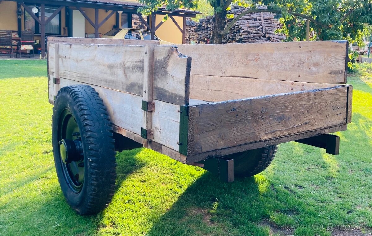 Masivní vlek za traktor, kára na dřevo, univerzální využití - 6