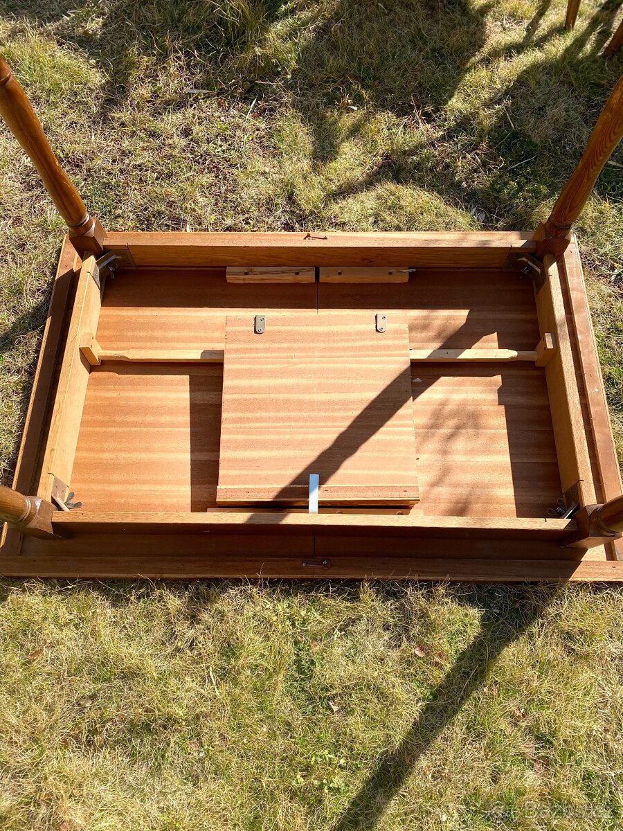 Jídelní rustikální stůl rozkládací + 4 židle - 6