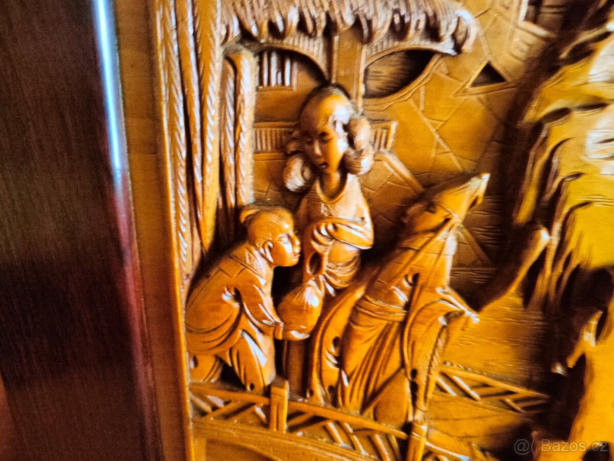 2 Krásne Čínske drevené obrazy - 6