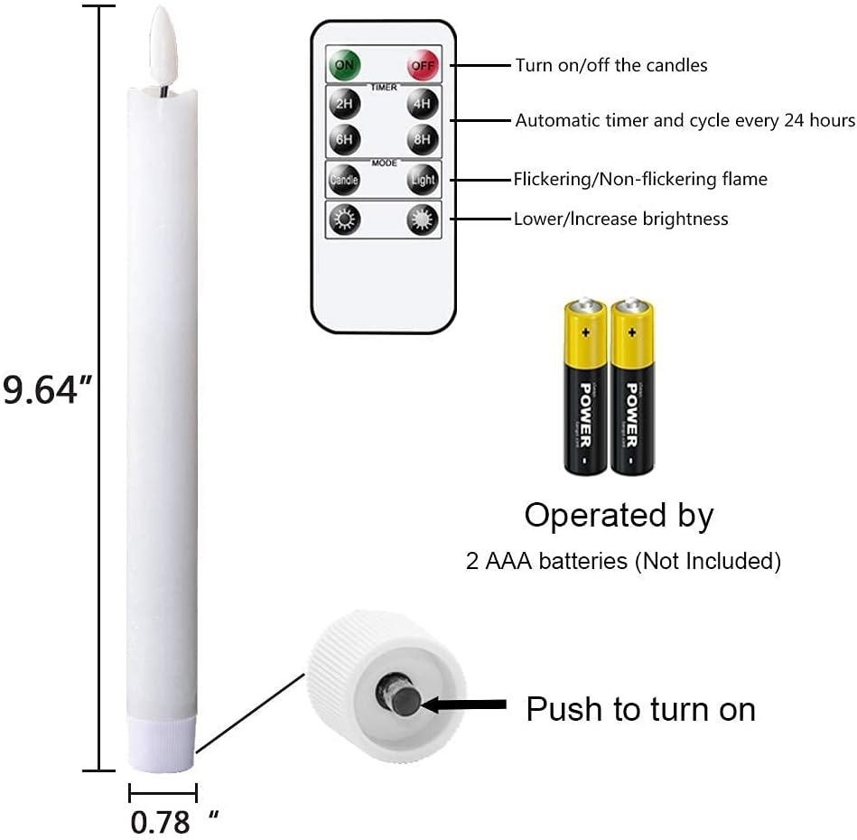 Bezplamenné bílé kuželové svíčky Eldnacele - 6