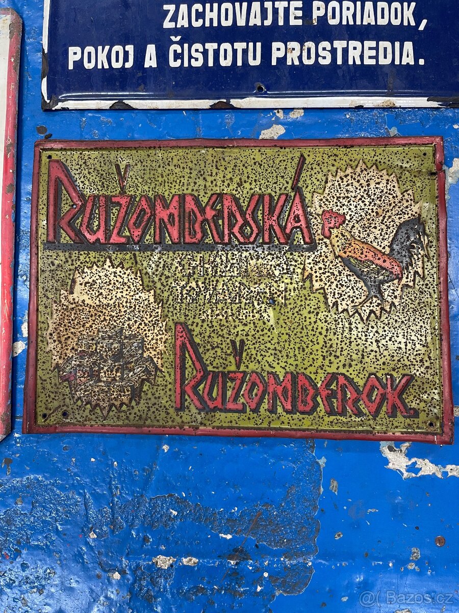 Stara original plechova smaltovana tabula cedula ČSR ČSSR - 6