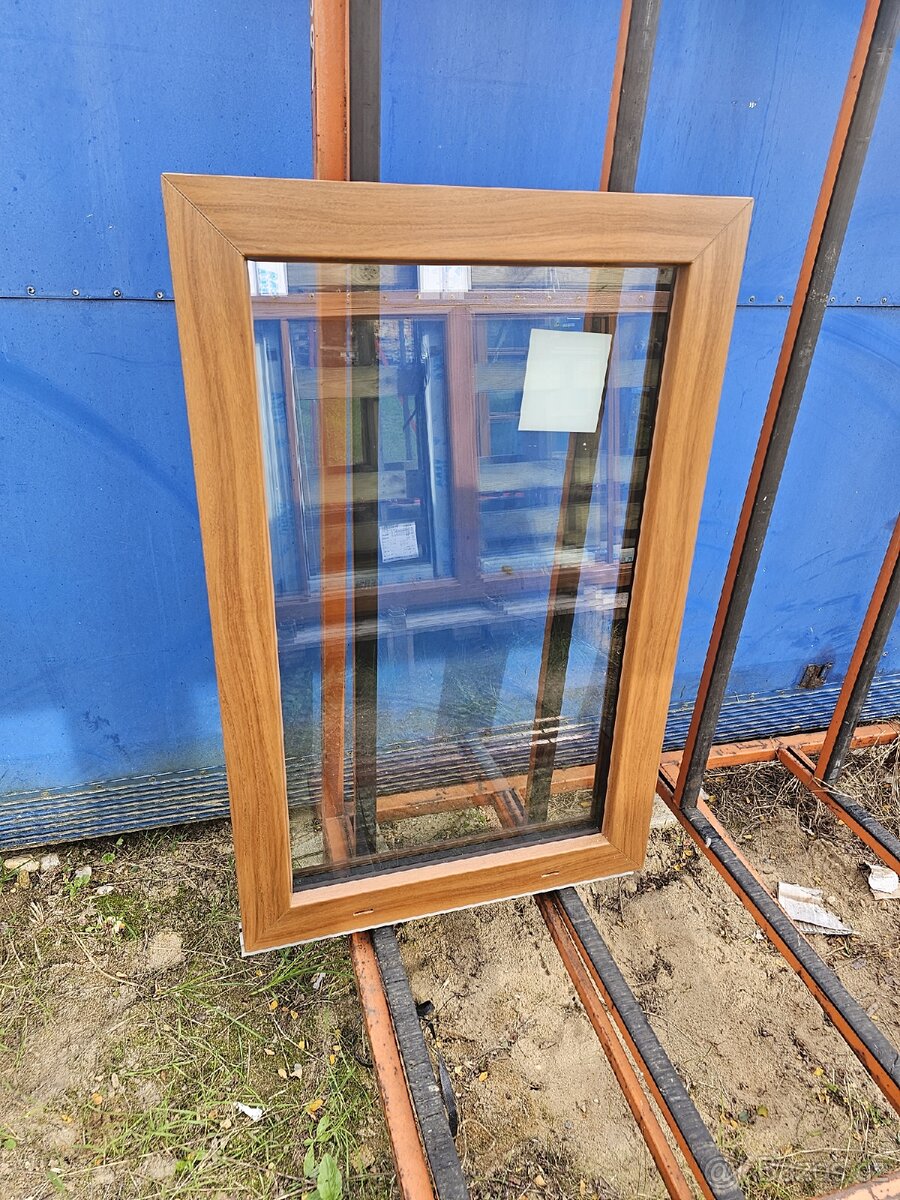 č.4 RODÁM OKNA 2ks FIXNÍ NOVÉ VEKA 82 dřevodekor - 6