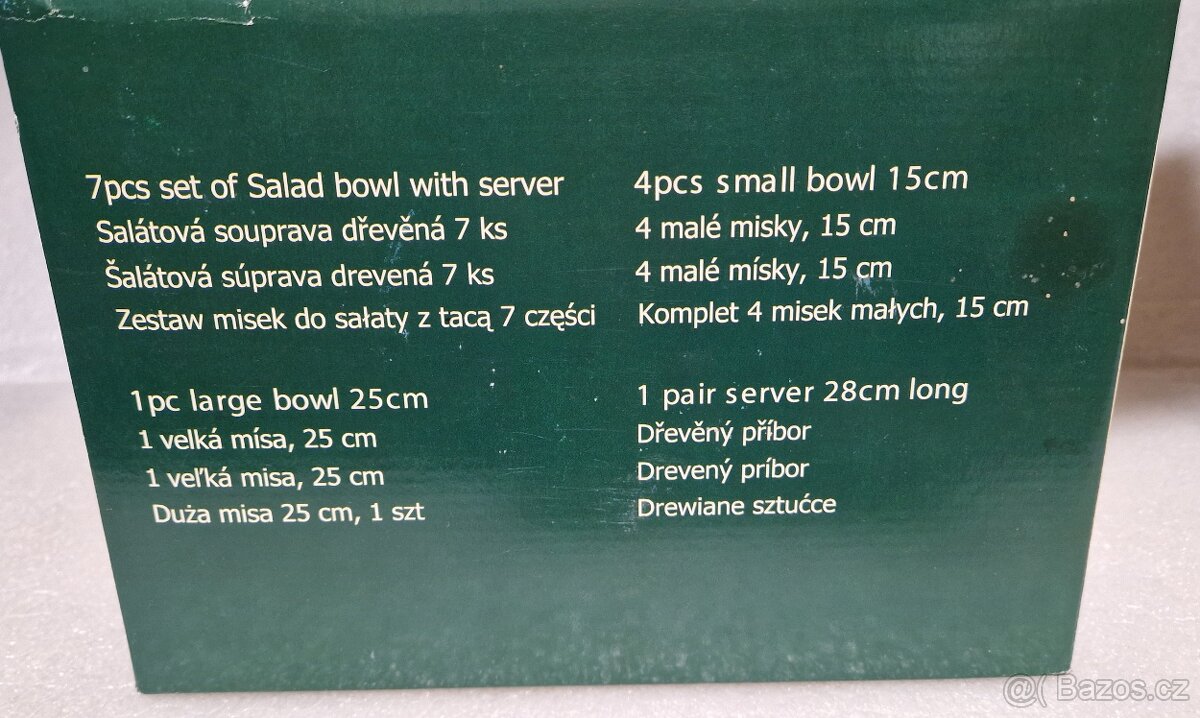 Sada dřevěných salátových misek 7ks - 6