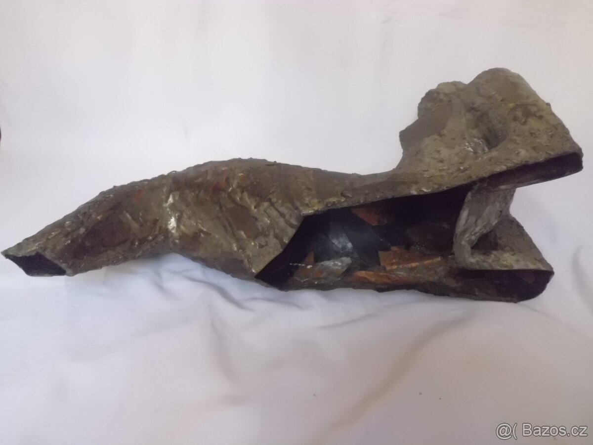 UNIKÁTNÍ Starožitná Kubistická Kovová ART Plastika - ŽENA - 6