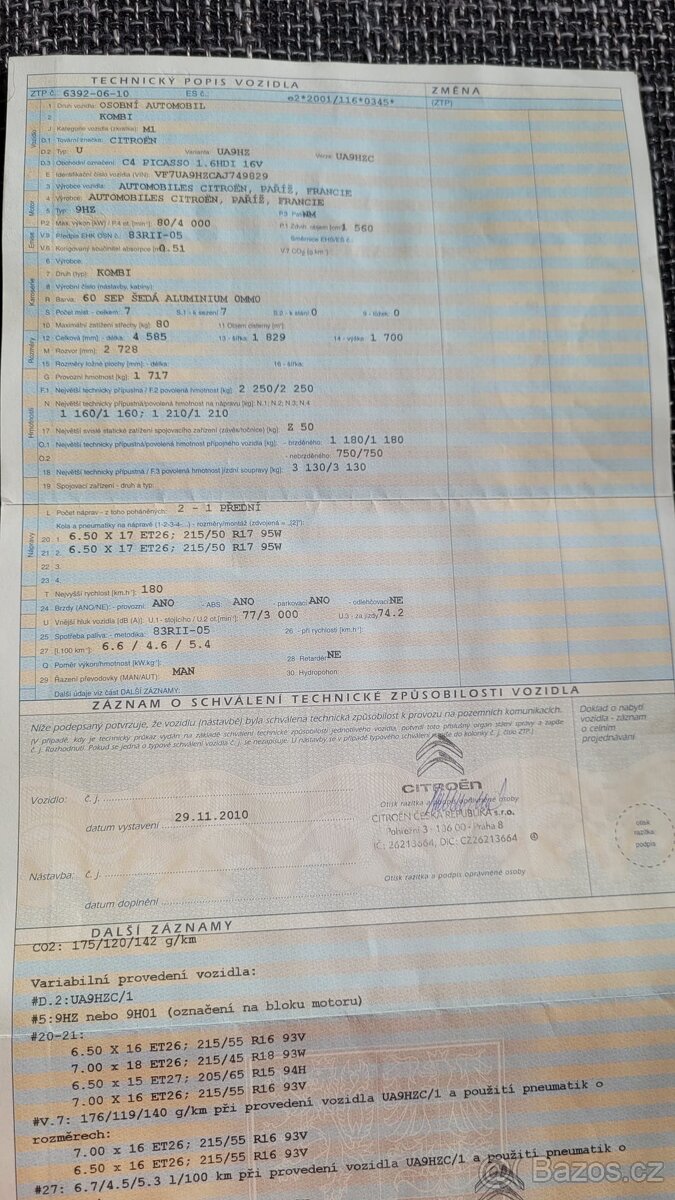 Alu disky 215/55/R16 Citroën C4 Picasso 2011 - 6