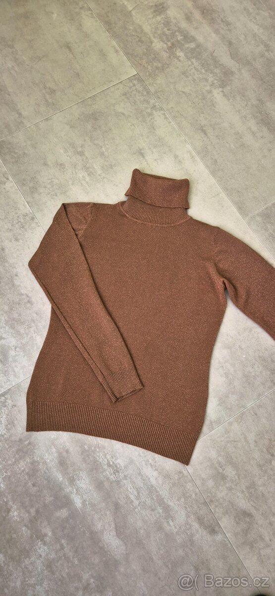 Dámský rolák se zlatými nitkami - 6