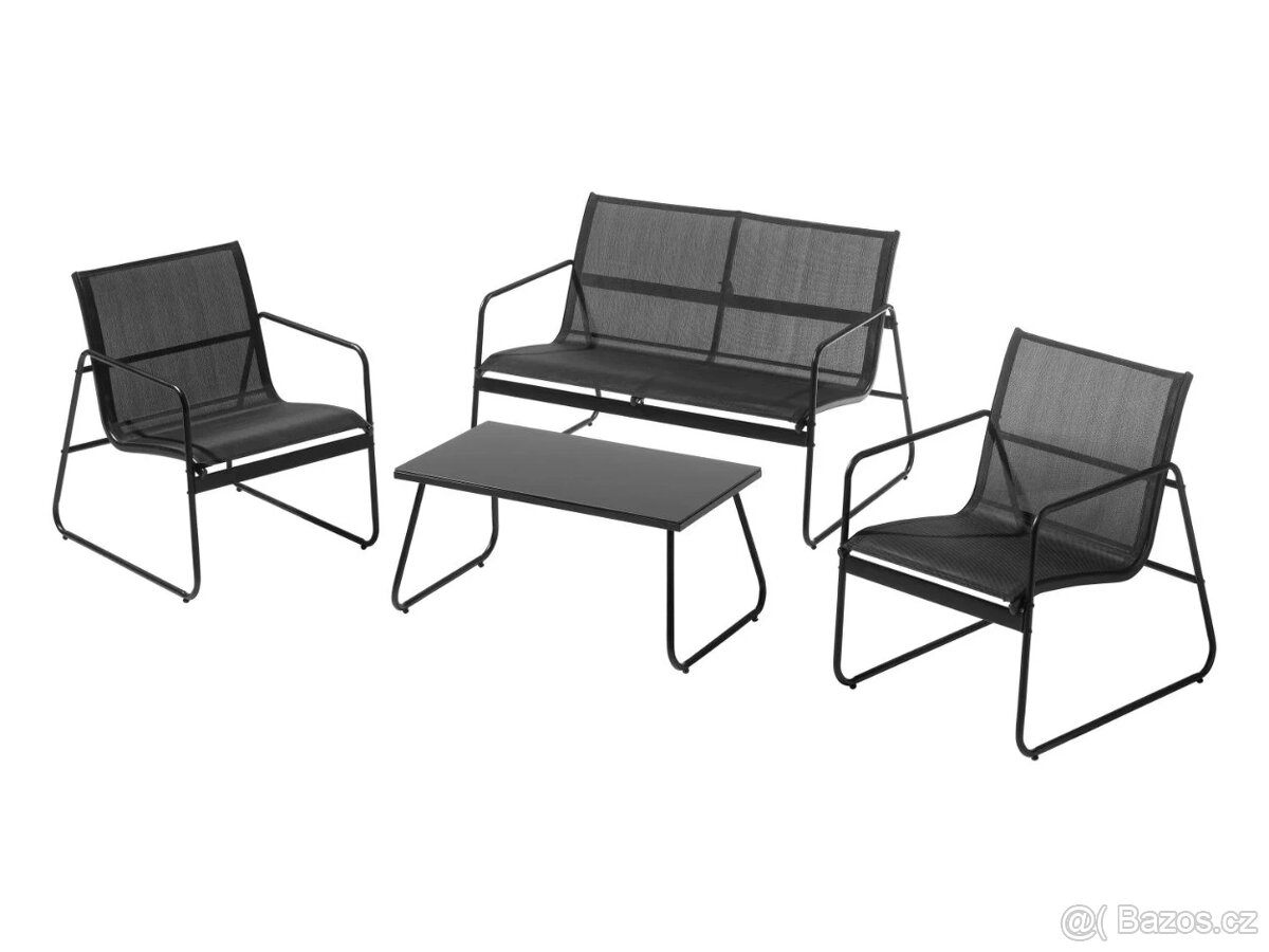 Zahradní sedací souprava s textilním výpletem, 4dílná - 6