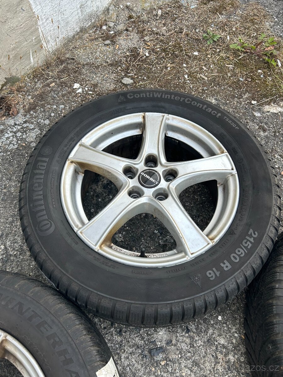 Alu kola Borbet R16 5x112 VW,Škoda + zimní pneu 215/60/16 - 6