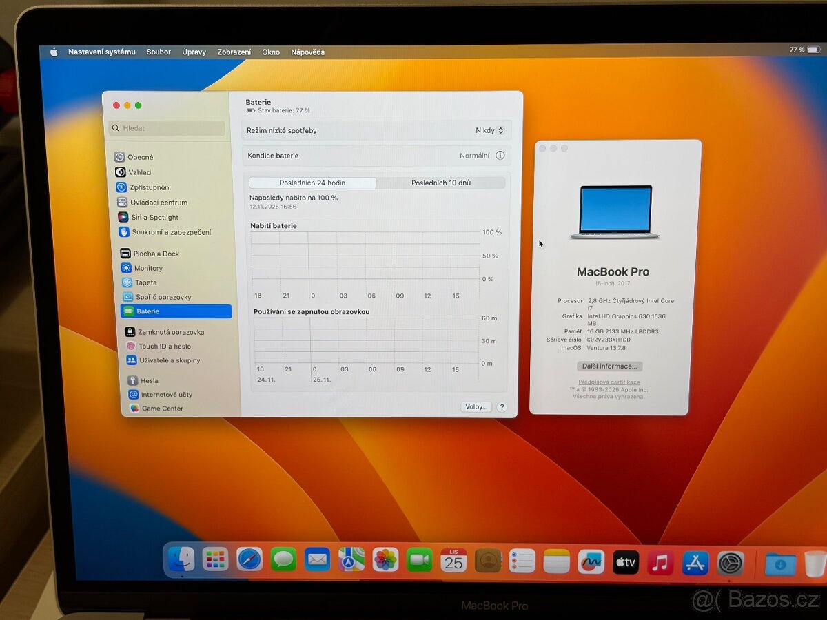MacBook Pro 15“ 2017 2.8Ghz i7 Silver, Krásný stav - 6