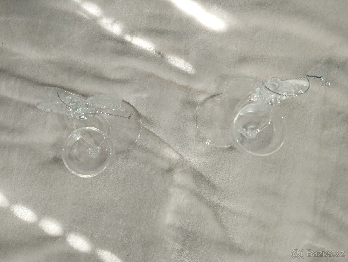 2 ks svícen anděl ze skla - 6