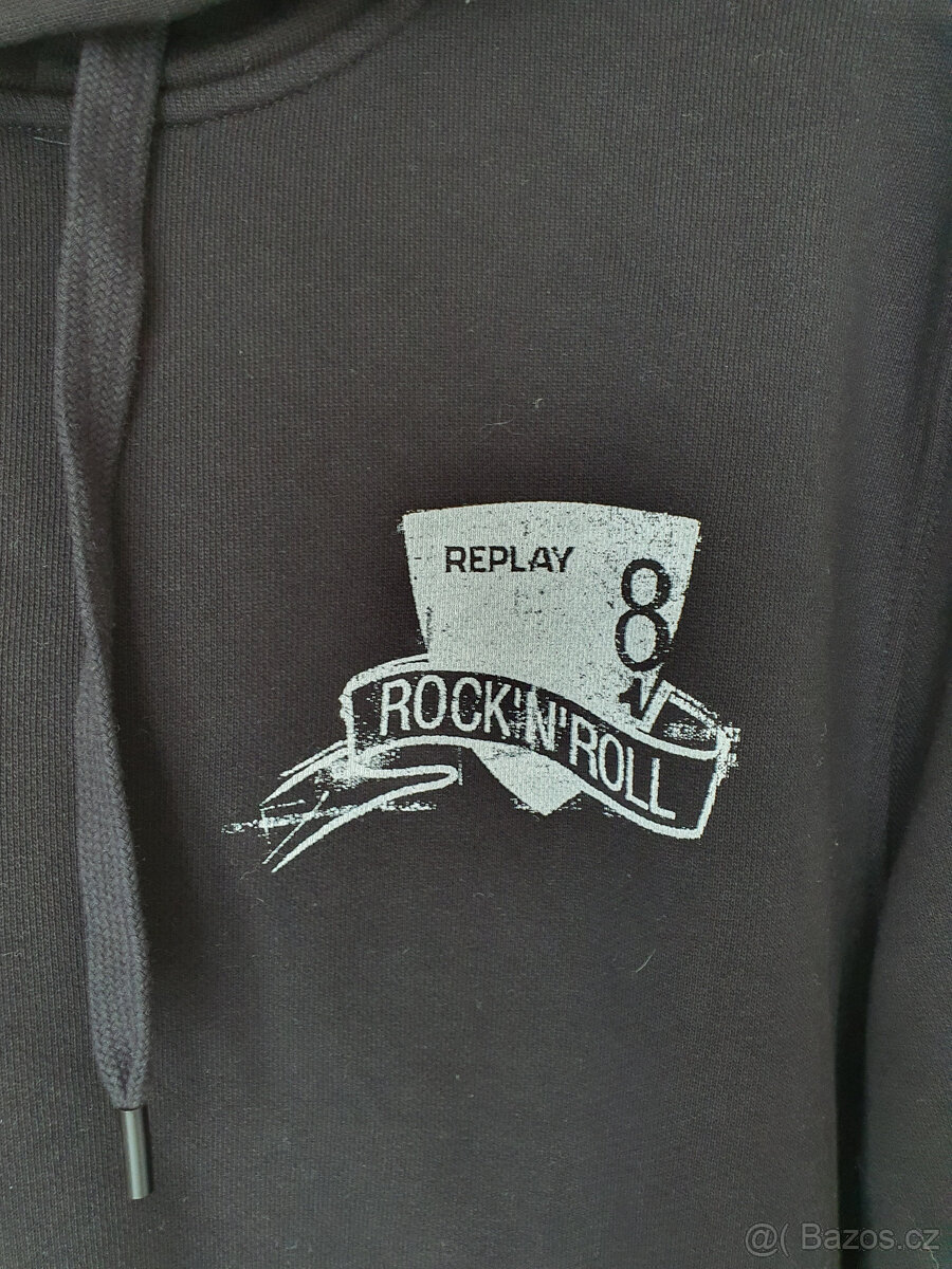 REPLAY - Pánská mikina s kapucí, černá, vel. M - 6