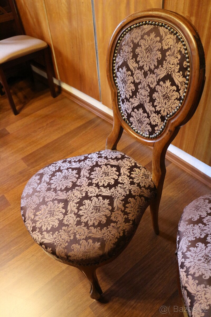Starožitná pohovka sofa + 2 židle - 6