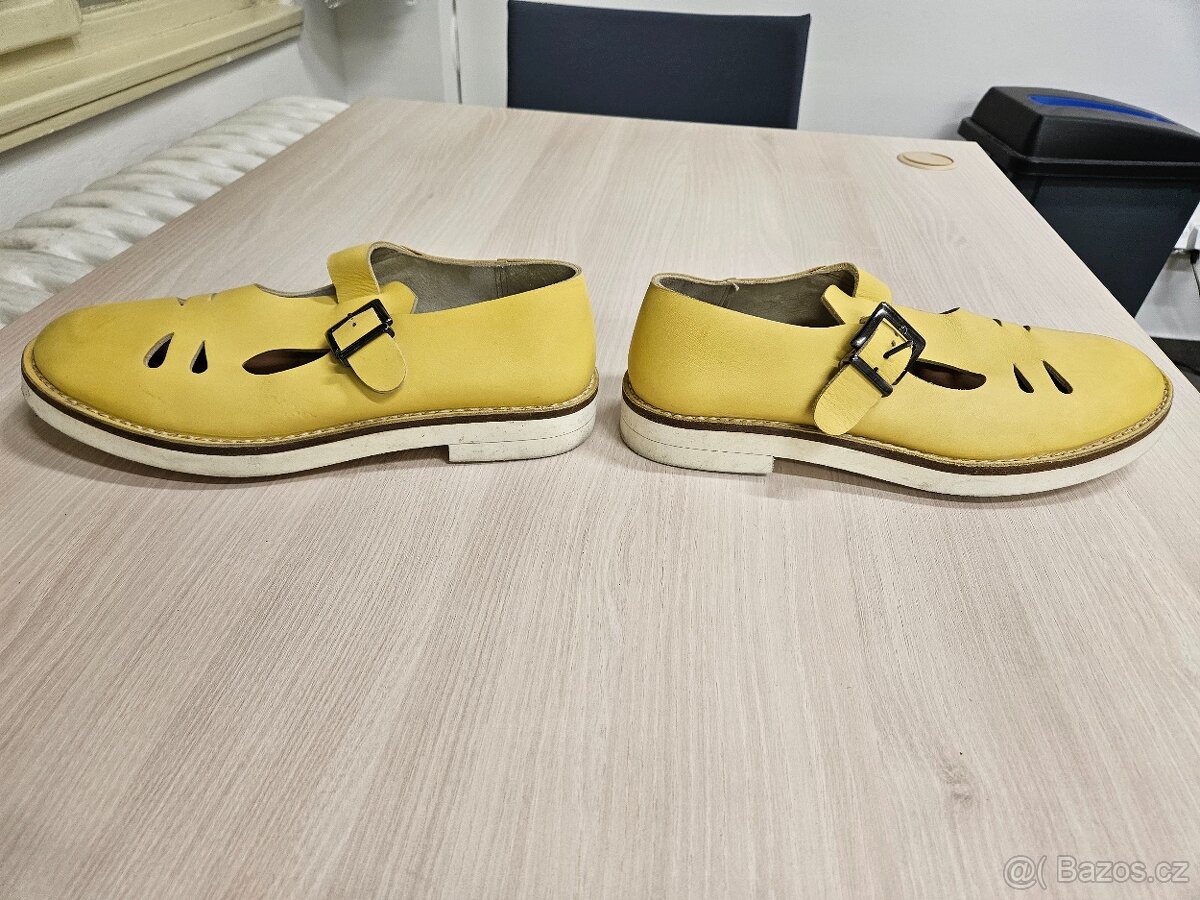 Prodám pánské žluté kožené sandály vel. 44-44 1/2 - 6