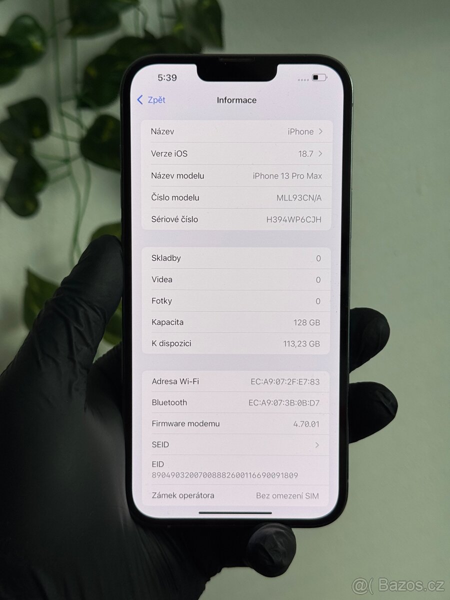iPhone 13 Pro Max 128GB modrý - 100% baterie - 6