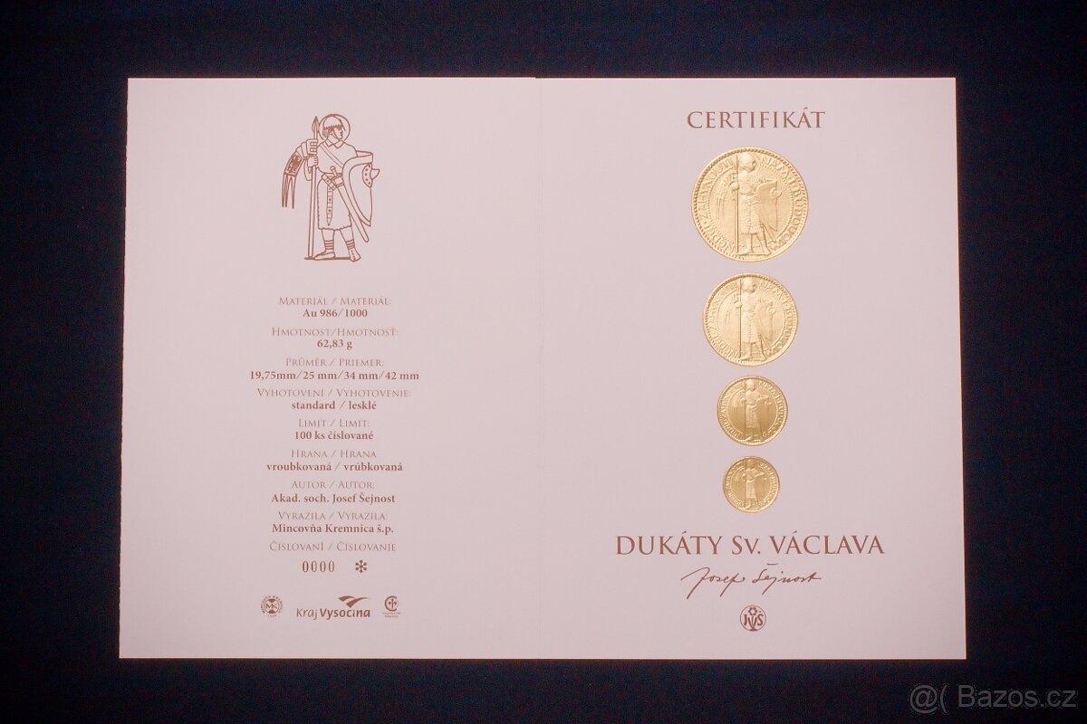 Sada sv. Václava 1,2,5,10D-J.ŠEJNOST-1923/2016,TOP ČÍSLO - 6