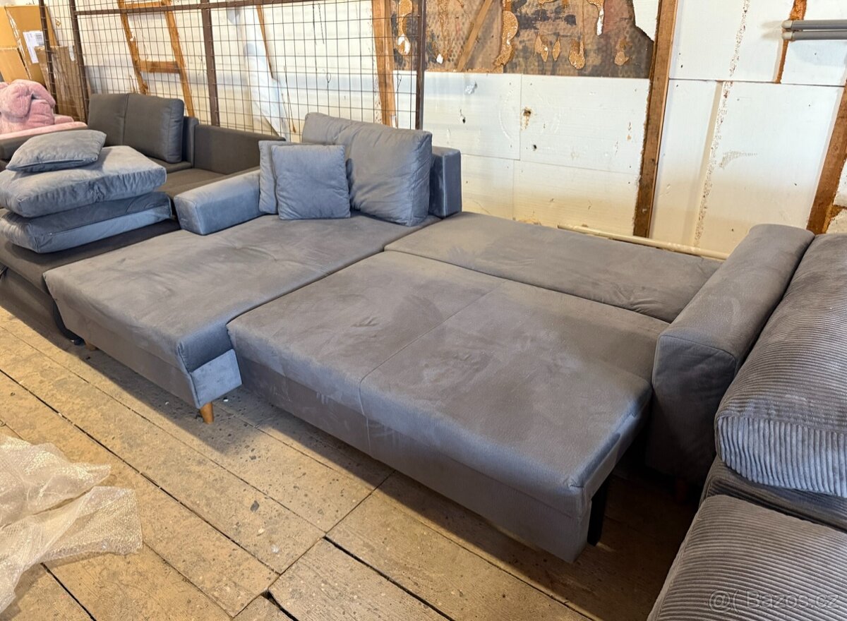 Rohová rozkládací sedačka s úl. pr. NOVÁ 2. jakost - 6