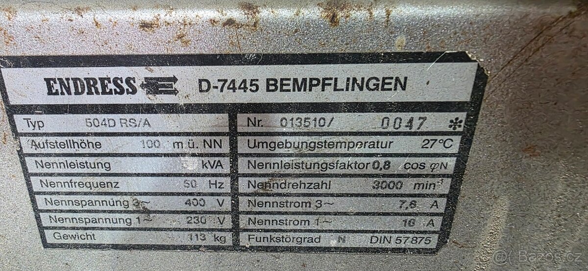 Generátor / elektrocentrála ENDRESS 504D RS/A 5kVA - 6
