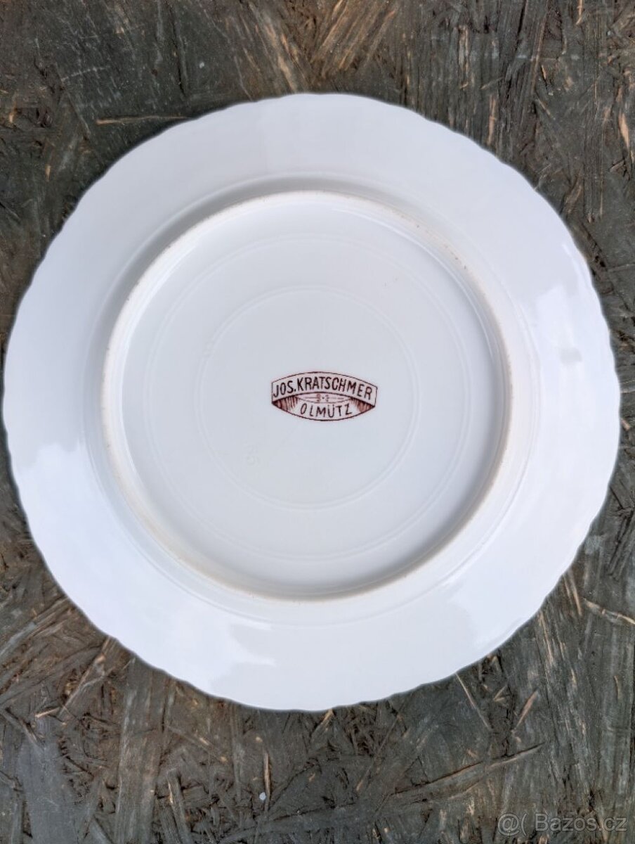 2 ks starožitné talířky. J.Kratschmer, OLMÜTZ. - 6