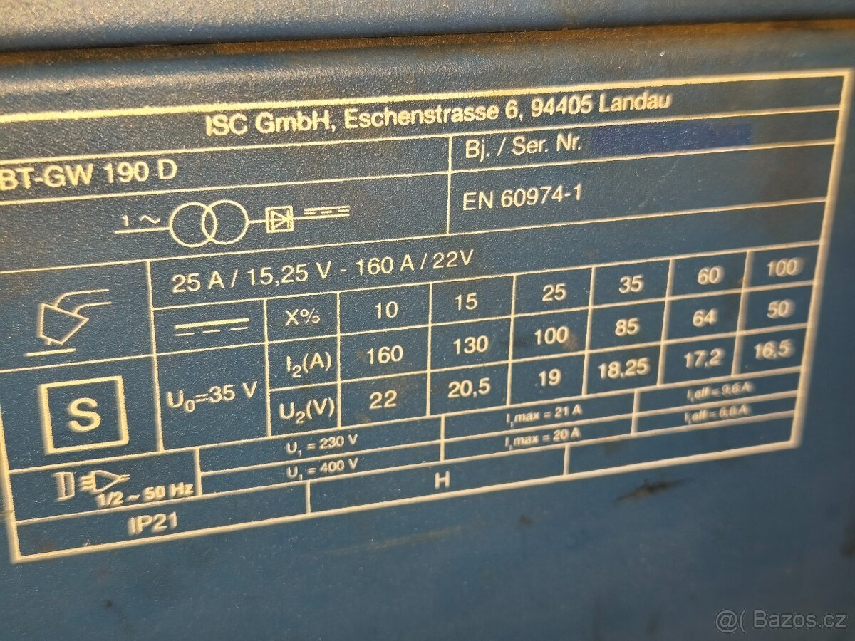 Prodám co2 svářečku EINHELL BT-GW 190 D.(MAX 190 A) + BOMBA - 6