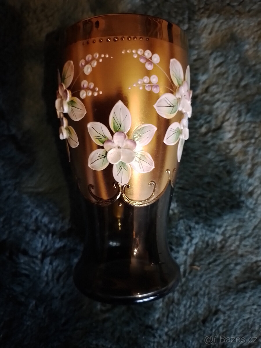 Borské sklo smaltovavé vázy,skleníčky,sady - 6