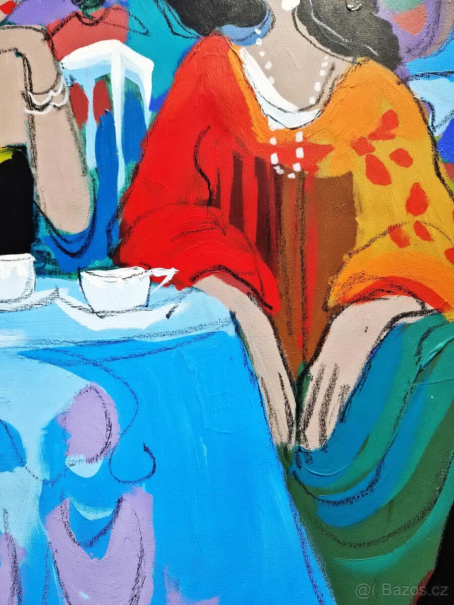 ISAAC MAIMON - Tea Time 1 (Unikat - olejomalba) figurativne - 6