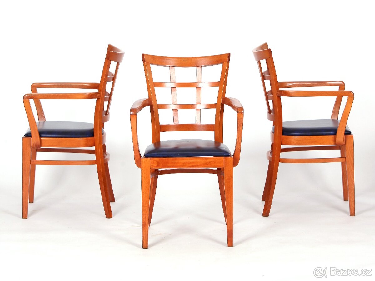 Židle, křesílka s područkami, TON, 4 kusy. - 6