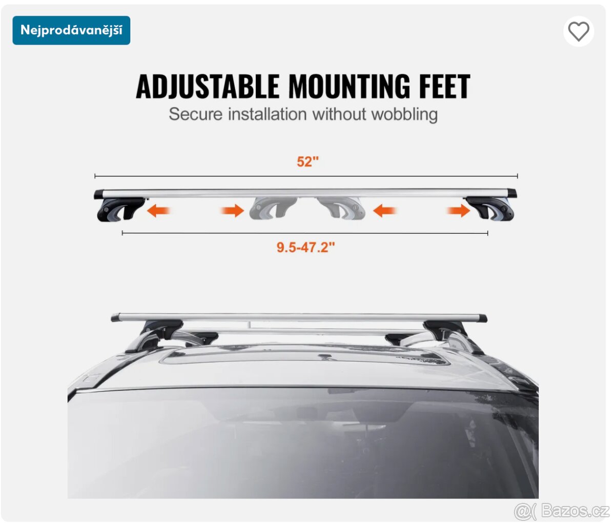 Univerzální příčník střešního nosiče VEVOR - 6