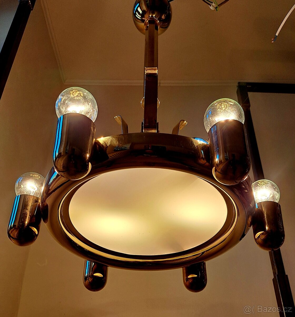 Starožitný funkcionalistický lustr, .lustřík, osvětlení, - 6
