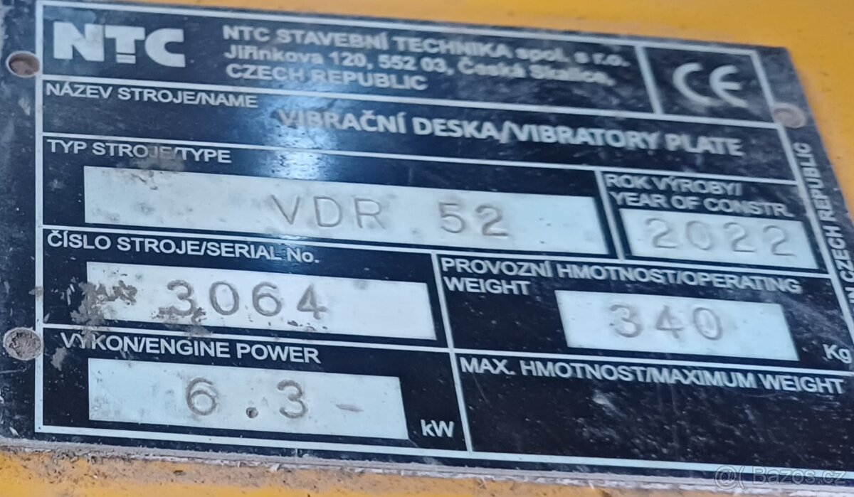 reverzní vibrační deska NTC VDR52 - 6
