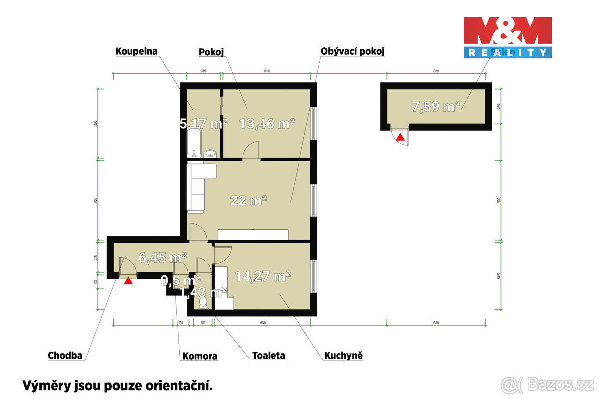 Prodej bytu 2+1, 63 m², Praha, ul. Plzeňská - 6