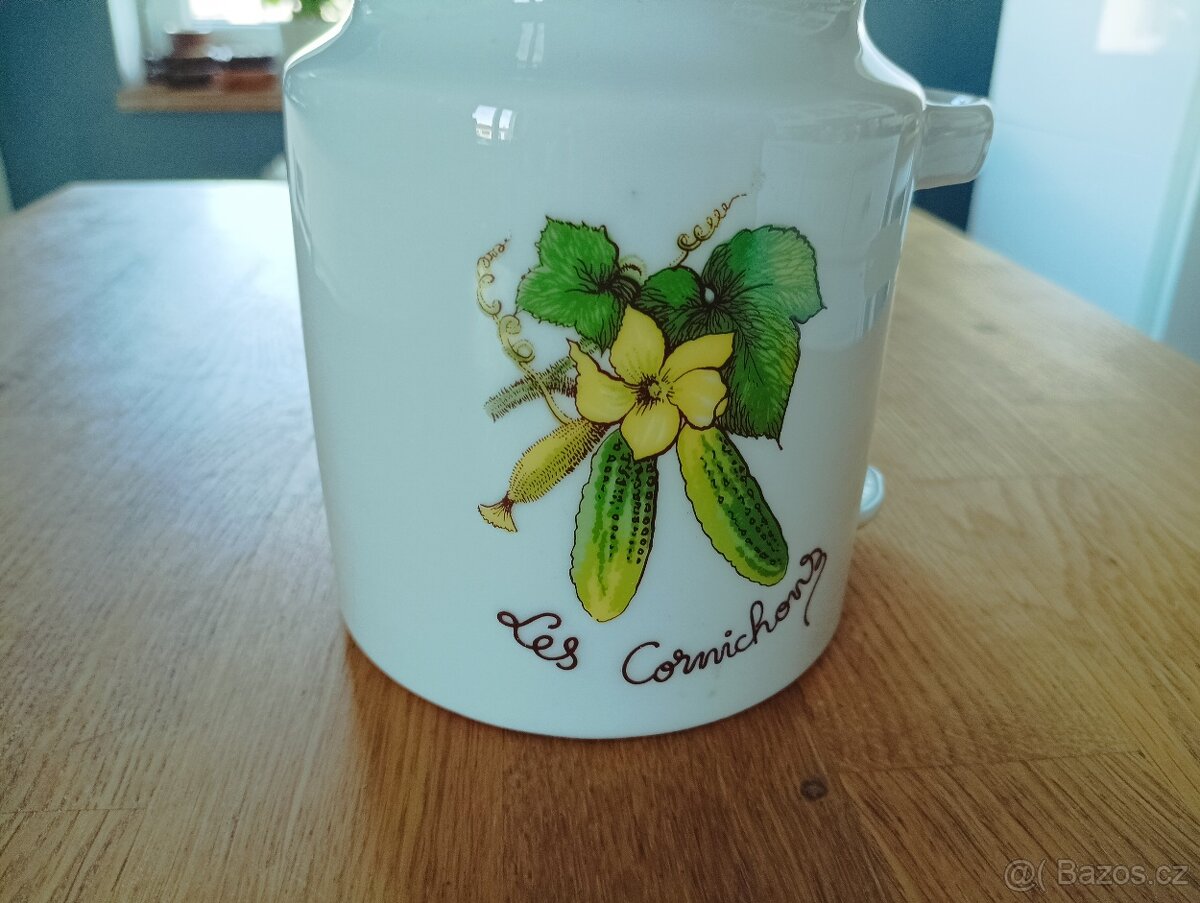 VINTAGE PORCELÁNOVÁ DÓZA NA OKURKY SOLOGNOTE FRANCIE - 6