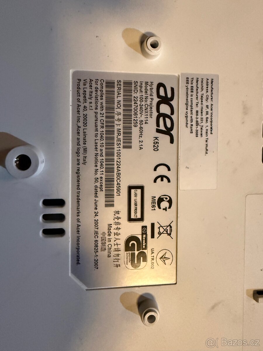 Projektor Acer K520 hybrid LED/laser - 6