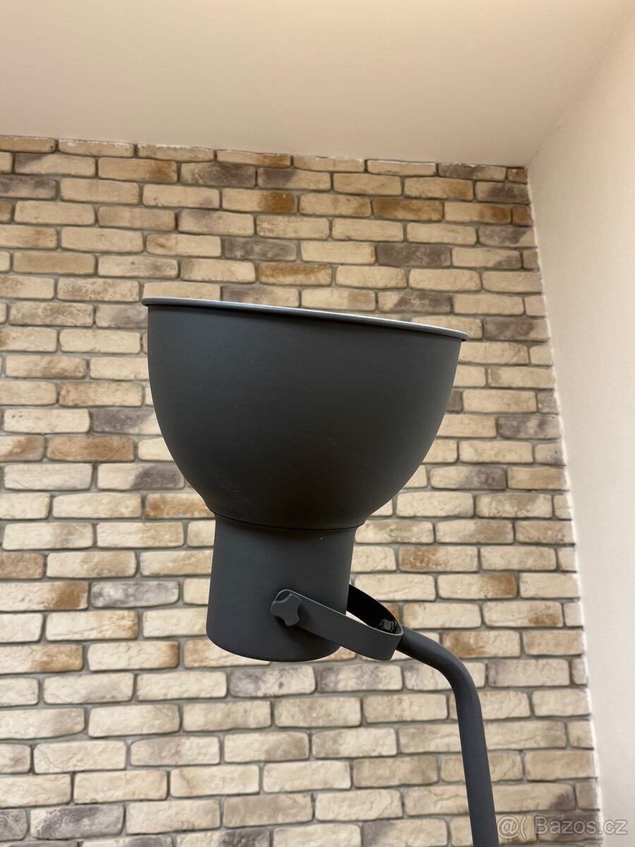 Stojací lampa – industriální styl, antracitová - 6