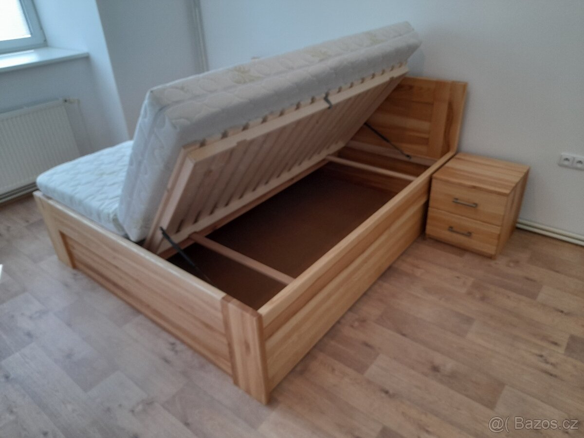 nová jasanová masivní postel, nosnost 700kg, odvezu,smontuji - 6