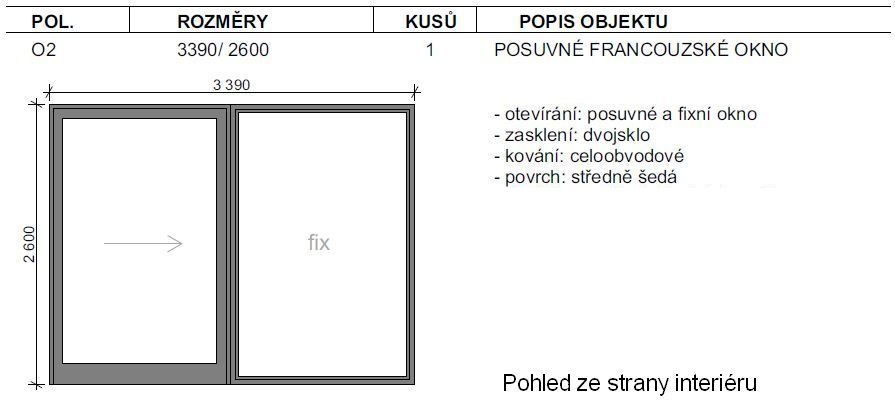 Okno HS portál, 3390x2600, hliníkové, nové - 6