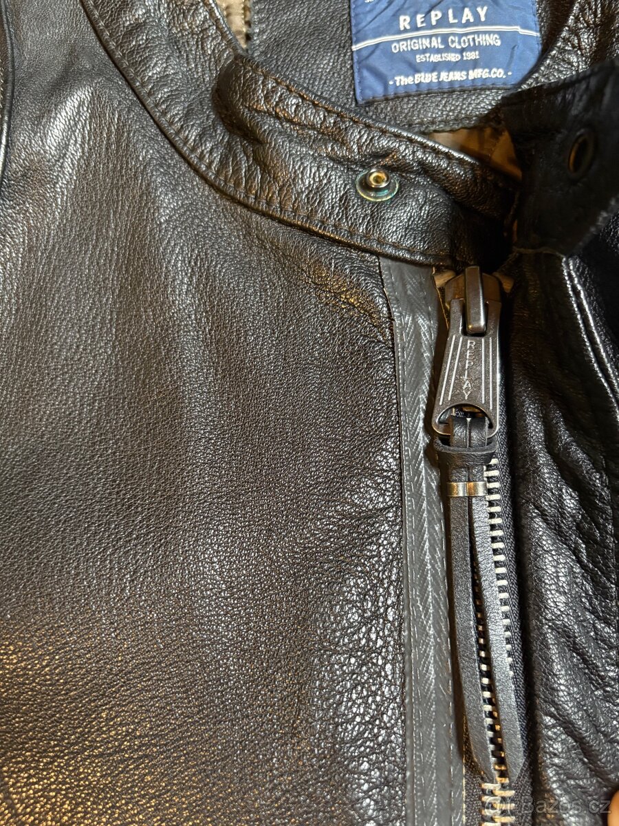 Pánská kožená Replay bunda - 6