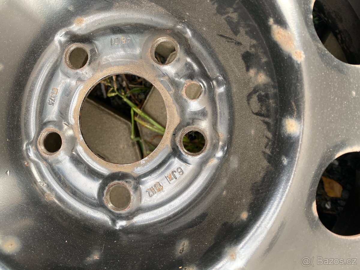 Plechové disky 15” 5x98 a zimní pneu 185/65/R15 - 6