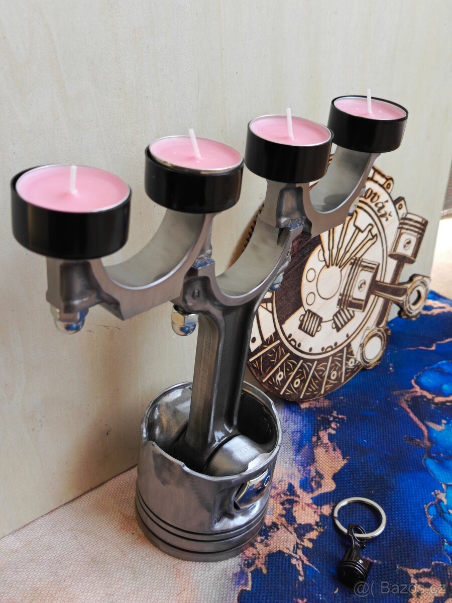 Svícen z motorového pístu - Autonábytek Kovář - 6